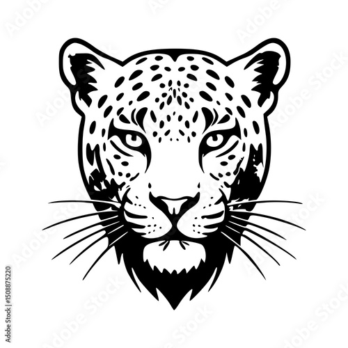 Leopard Head silhouettes Illustration