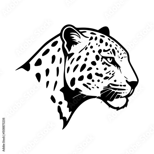 Leopard Head silhouettes Illustration
