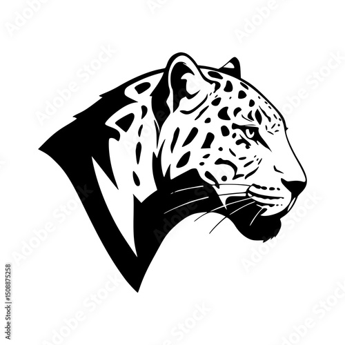 Leopard Head silhouettes Illustration