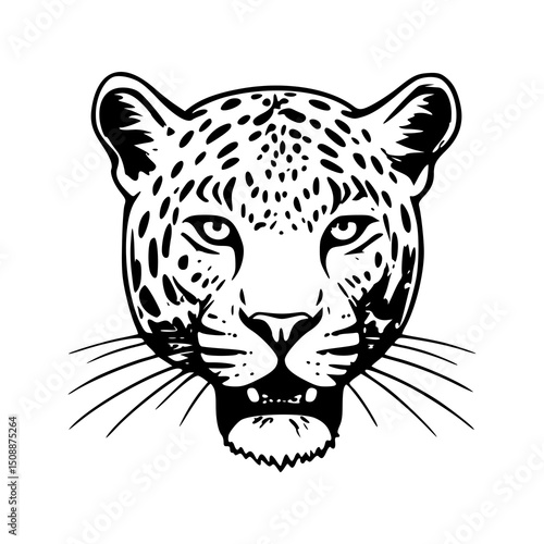 Leopard Head silhouettes Illustration