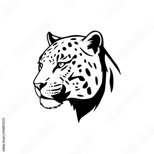 Leopard Head silhouettes Illustration