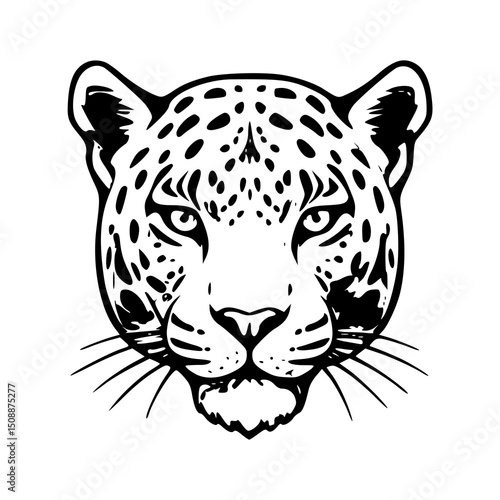 Leopard Head silhouettes Illustration