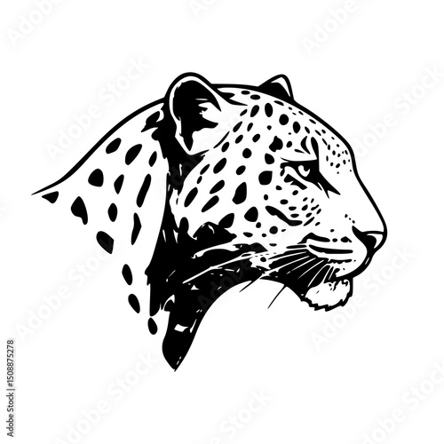 Leopard Head silhouettes Illustration