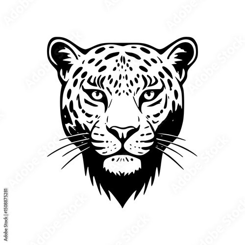 Leopard Head silhouettes Illustration