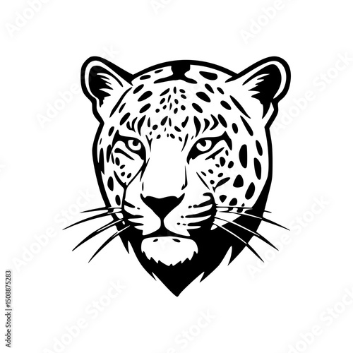 Leopard Head silhouettes Illustration