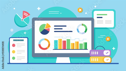 A datadriven dashboard that tracks student progress in realtime and highlights areas that need improvement.. Vector illustration