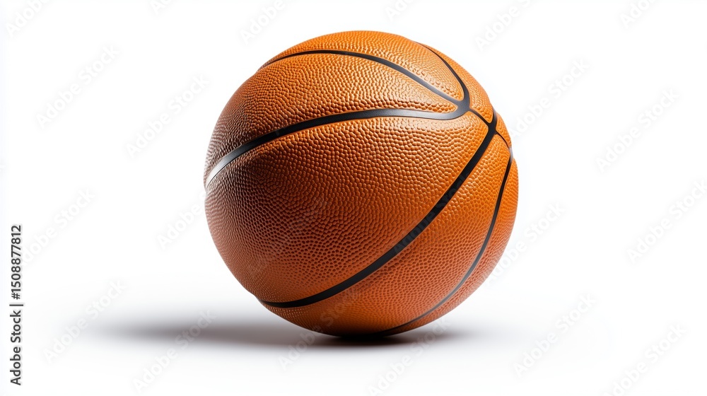 Fototapeta premium A realistic basketball isolated on a white background.