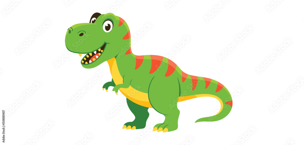 Adorable Cartoon Tyrannosaurus Rex Dinosaur Illustration Adorable Cartoon Tyrannosaurus Rex Dinosaur Illustration