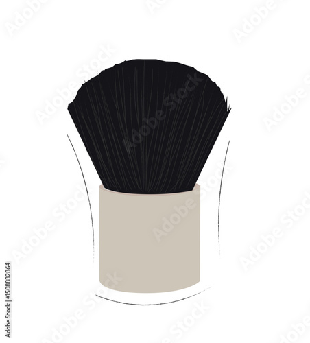 powder kabuki. black kabuki brush