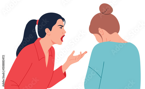Angry Woman Shouting at Friend During a Heated Argument About Relationship Problems