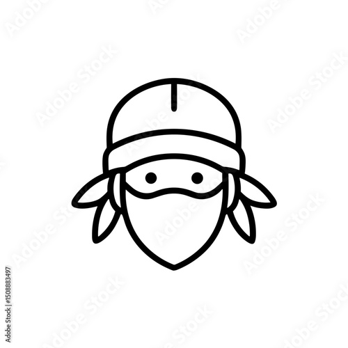 Person wearing a headwrap and hat with visible facial features  