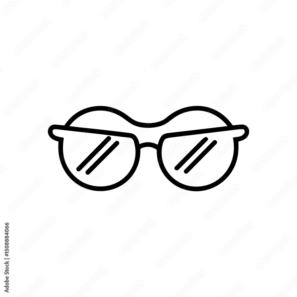 Fototapeta premium Round sunglasses with thin frame for summer wardrobe preparation 