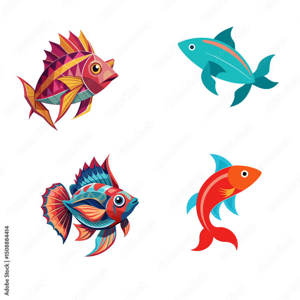 Fototapeta premium set of fishes