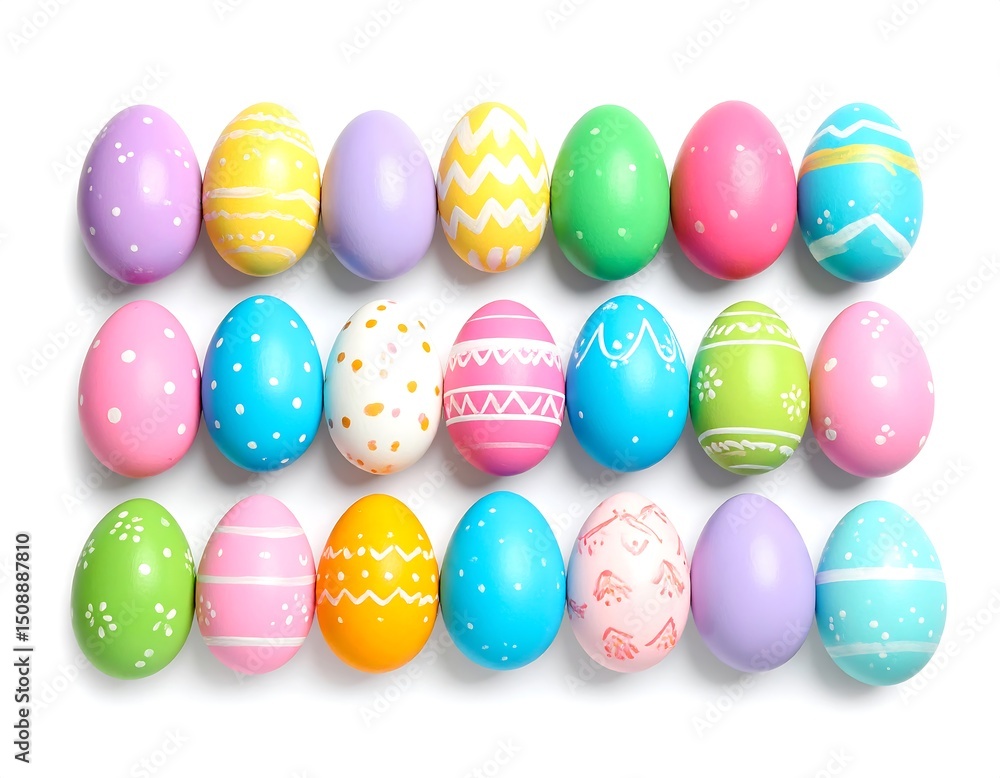 Colorful Easter Eggs Arranged