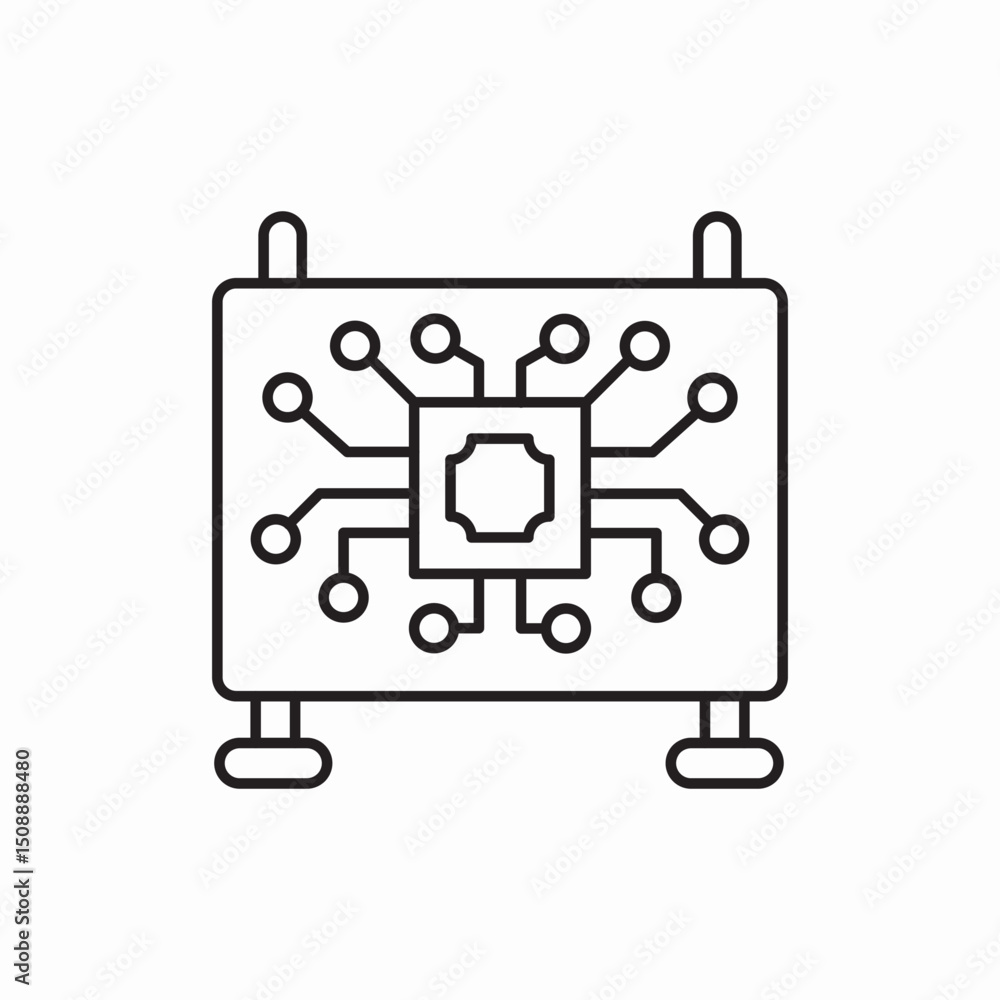 Obraz premium board neuro icon vector sign