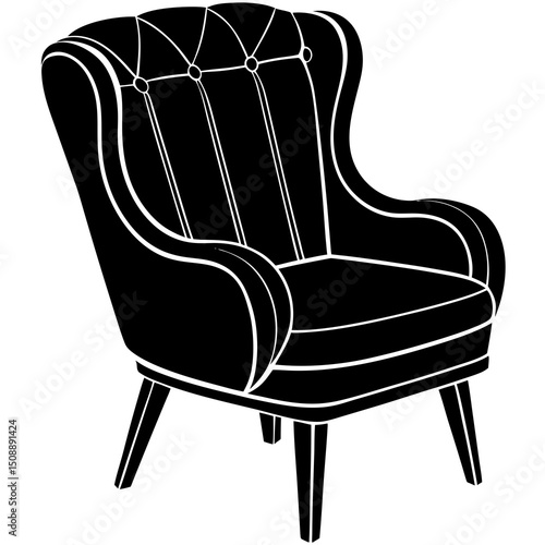 black leather armchair