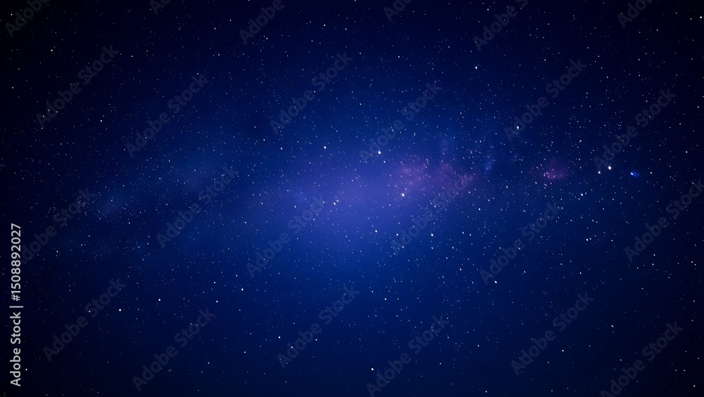 Naklejka premium Deep blue night sky starry galaxy background