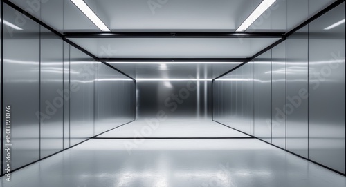 Wallpaper Mural Minimalist Architecture. A Modern Interior with Geometric Lines and Shiny Surfaces. Torontodigital.ca