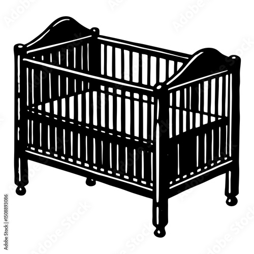 white bed in a black and white