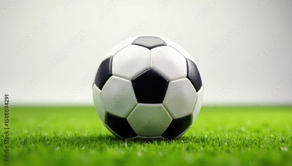 Fototapeta premium Perfectly centered football against pure white , icon, sport