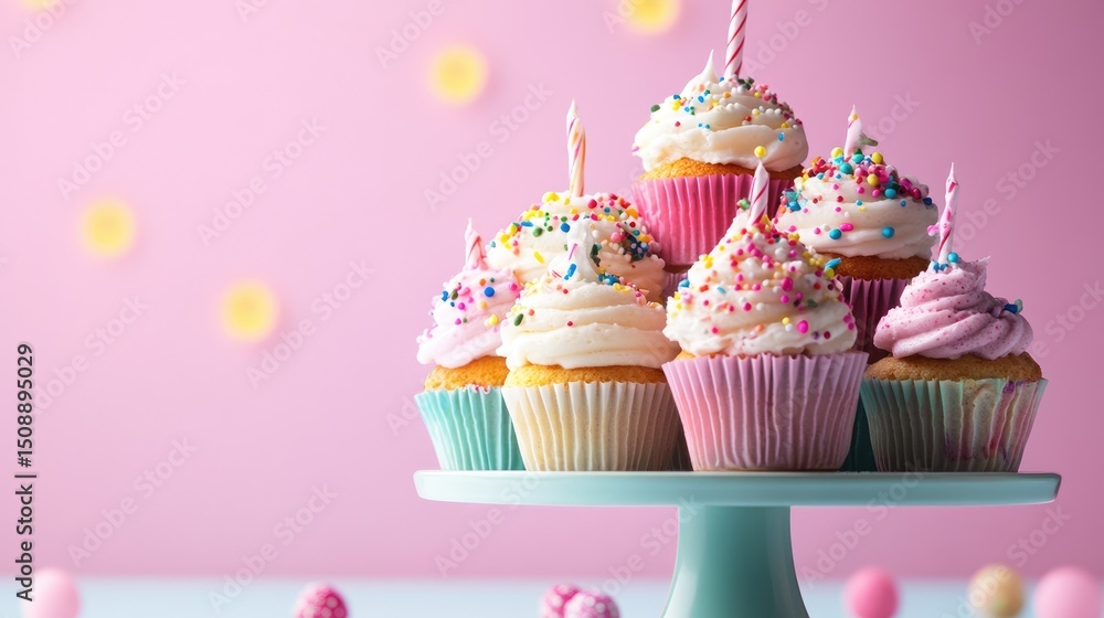 Birthday stand with muffins Birthday stand with muffins