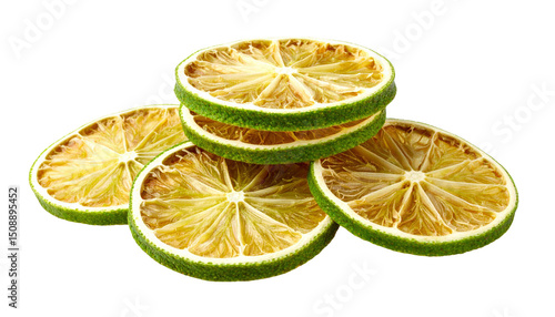 Dried lime slices forming a stack on transparent background © ArtPixel-Portfolio