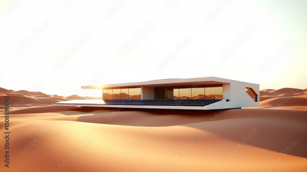 Desert house with solar panels Desert house with solar panels