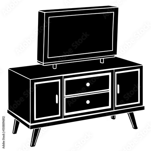 tv set isolated on white