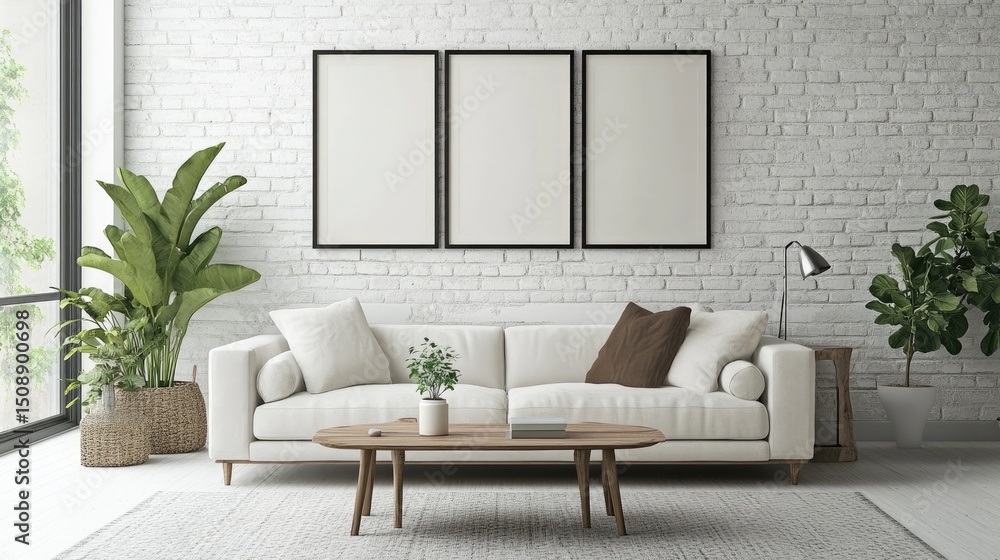 Contemporary Room Decor with Picture Frames in Home Interior Contemporary Room Decor with Picture Frames in Home Interior