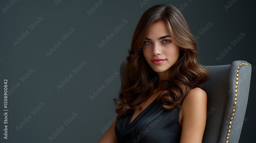 Naklejka premium Professional Look – Curling Hair Before Going Out