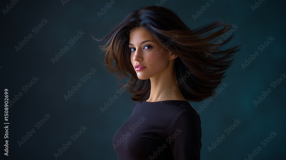 Naklejka premium Professional Look – Curling Hair Before Going Out
