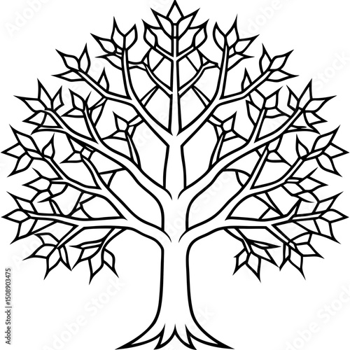 Recursive Nature Tree Vector Art