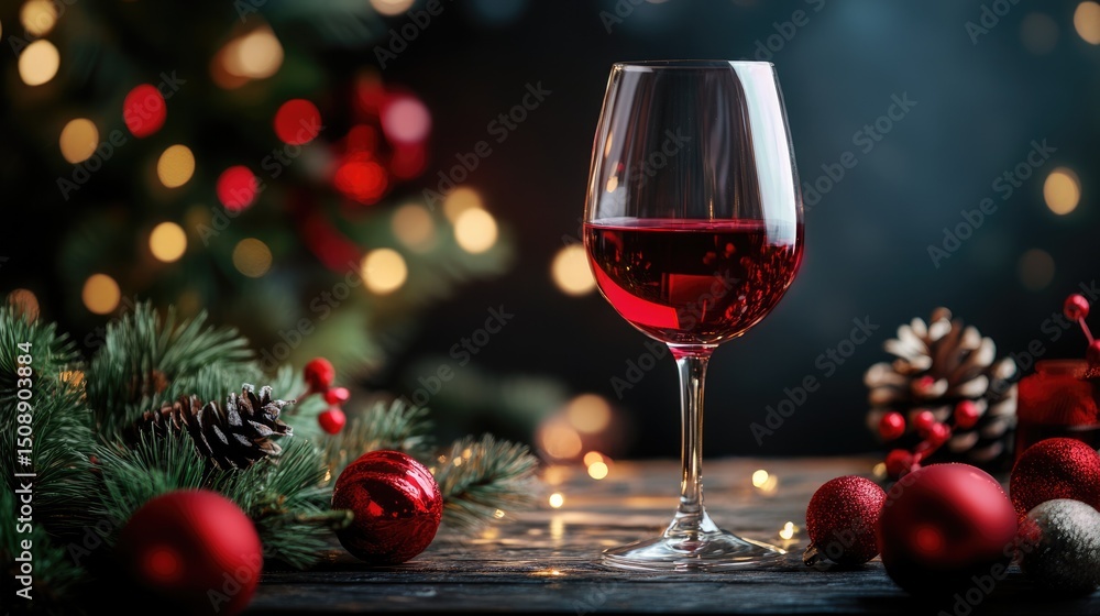 Glass of New Red Wine for Festivity Glass of New Red Wine for Festivity