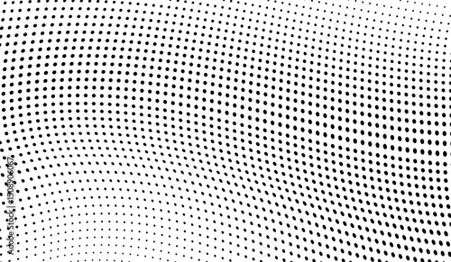 Abstract halftone wave dotted background. Futuristic twisted grunge pattern, dot, circles.  Vector modern optical pop art texture for posters, business cards, cover, labels mock-up, stickers layout