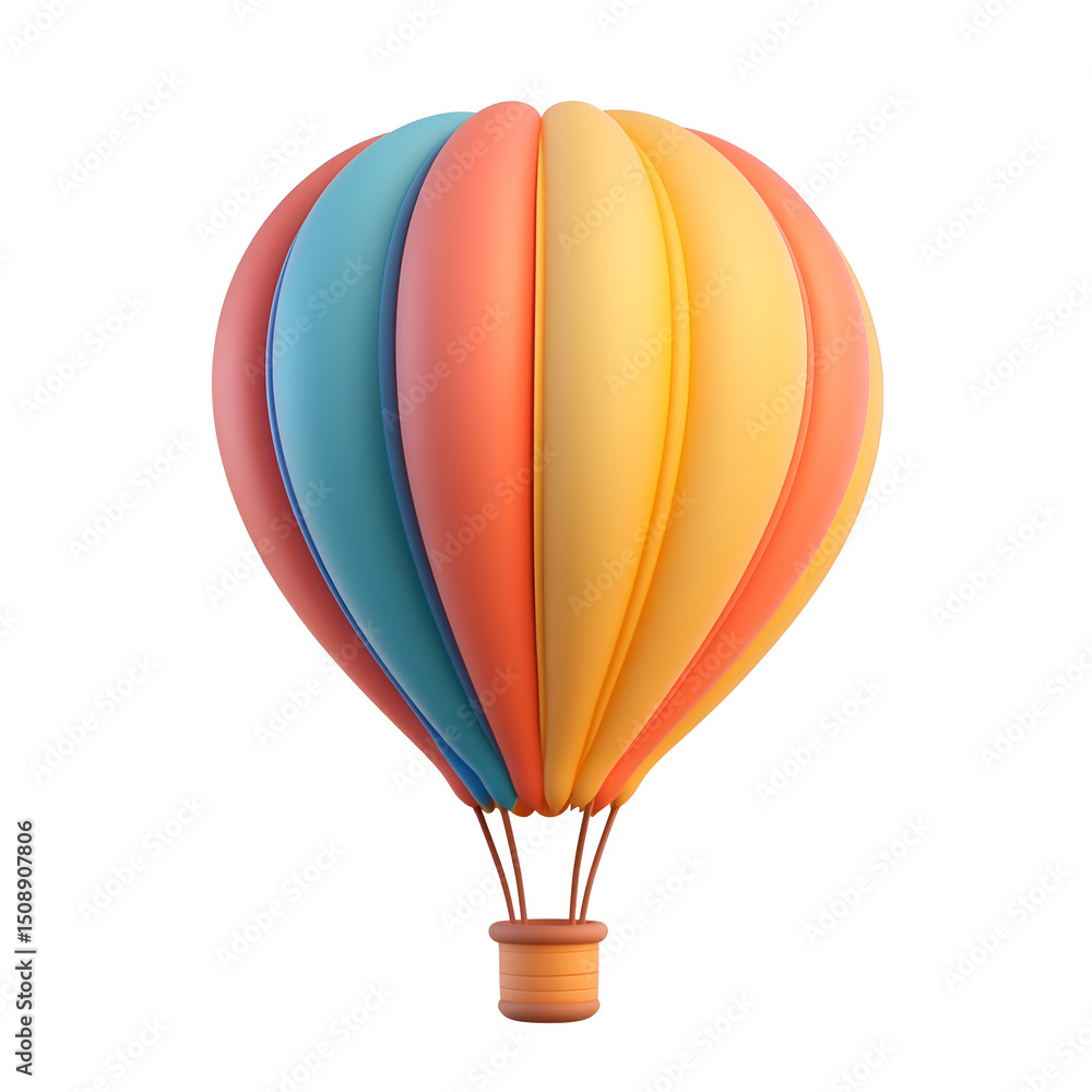 Fototapeta premium hot air balloon, ,isolated on transparent white background