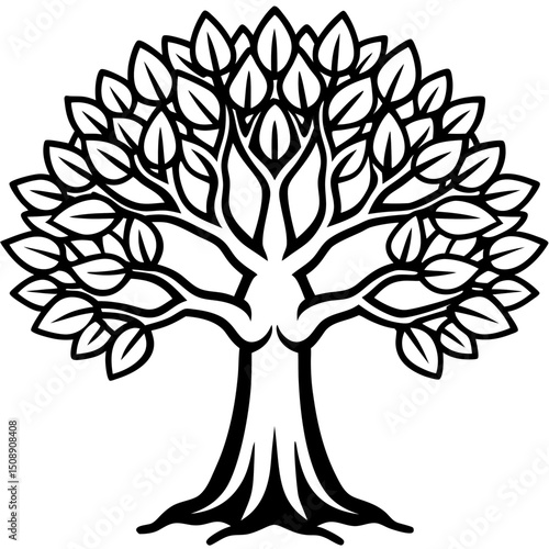Sacred Banyan Emblem – Vector Style