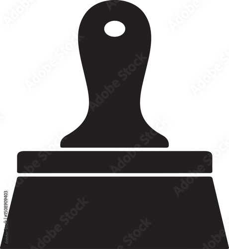 Simple black and white icon of a spatula for construction and diy concepts