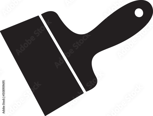 Simple black and white vector illustration of a paint scraper or putty knife icon