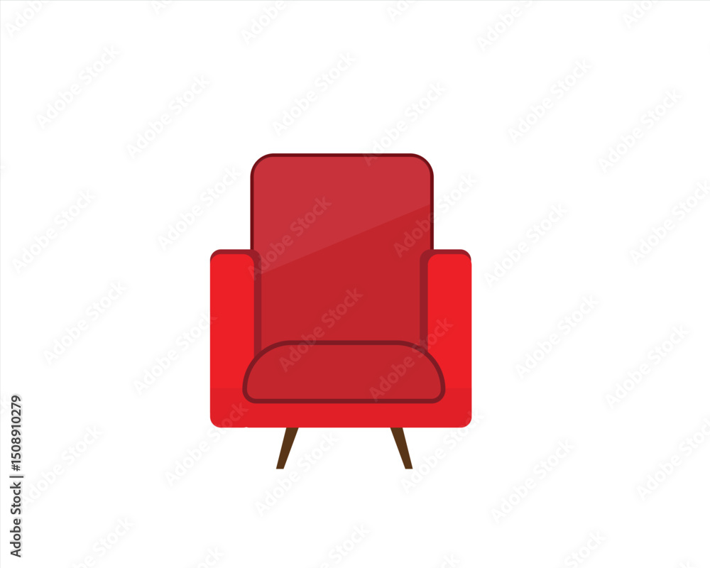 Obraz premium Red armchair on white background
