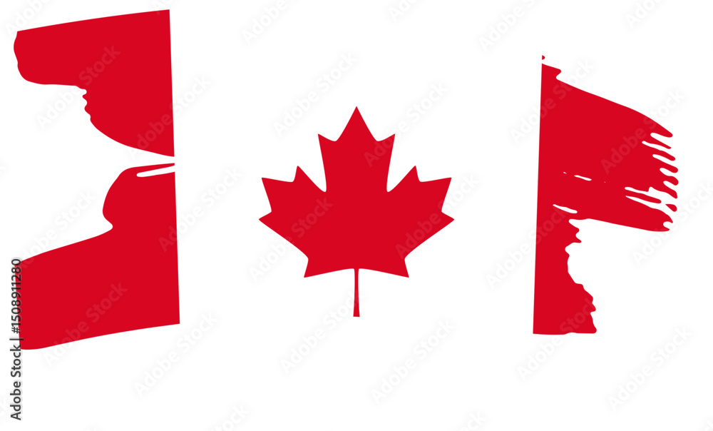 Distressed Canadian Flag Grunge Texture Maple Leaf Illustration Distressed Canadian Flag Grunge Texture Maple Leaf Illustration