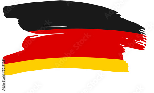 Abstract German Flag Black, Red, Gold Brushstrokes
