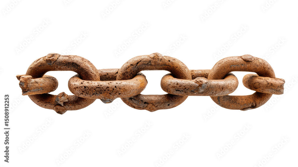 Rusty Chain of Bond: A close-up shot of an aged, rusty chain, its links intertwined, symbolizing connection, durability, and the passage of time, a tangible metaphor for strength and endurance. Rusty Chain of Bond: A close-up shot of an aged, rusty chain, its links intertwined, symbolizing connection, durability, and the passage of time, a tangible metaphor for strength and endurance.