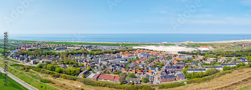 Obraz na płótnie Aerial panorama from the town Petten at the North Sea in the Netherlands w salonie