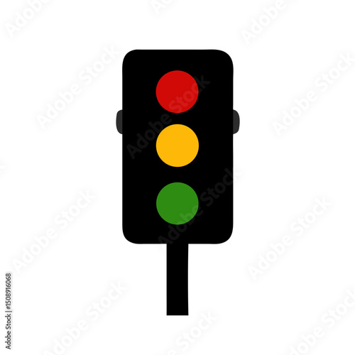 Traffic Light Icon with Red, Yellow, and Green Lights

