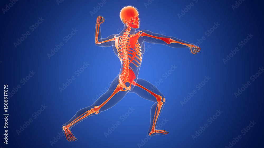 Obraz premium Human Skeleton System Bone Joints Anatomy