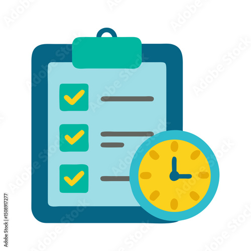 Time Management Checklist with Clock

