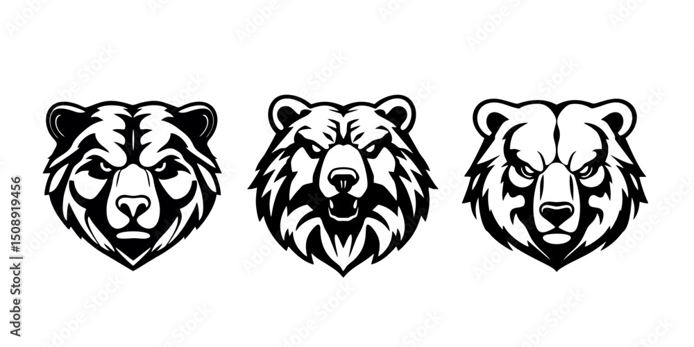 Obraz premium Cool Bear Logo, Animal Mascot Vector Set