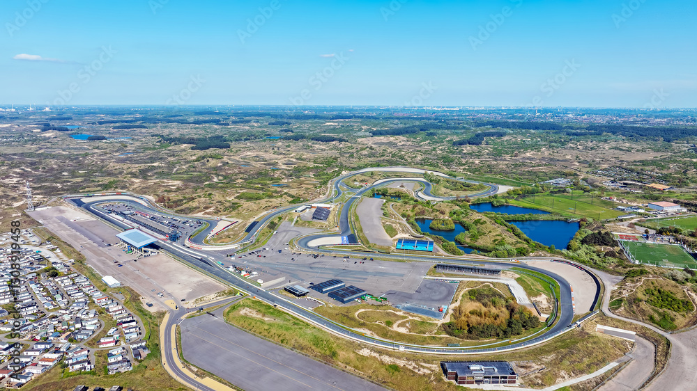 Aerial from the formula 1 race circuit in Zandvoort the Netherlands