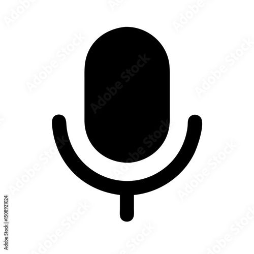 Black microphone icon representing audio recording or speech recognition
