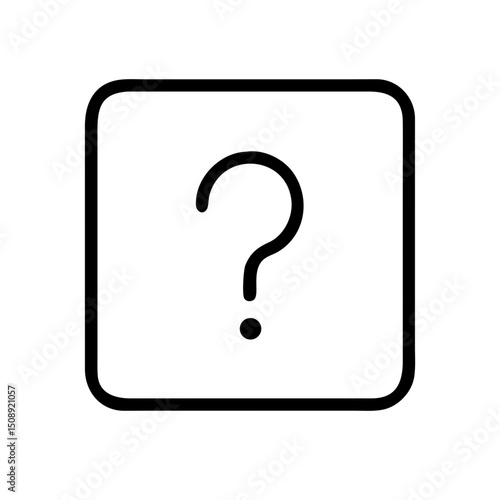 Vector icon of a question mark within a square representing inquiries or help